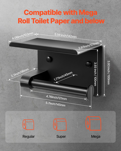 TwinRoll Toilet Paper Holder with Shelf – detail 3