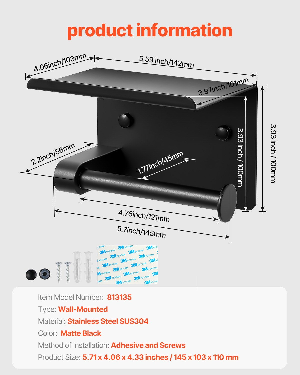 TwinRoll Toilet Paper Holder with Shelf – detail 6