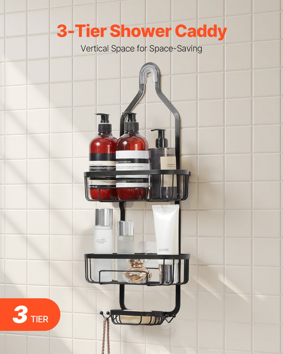 RainCaddy 3-Tier Hanging Shower Organizer