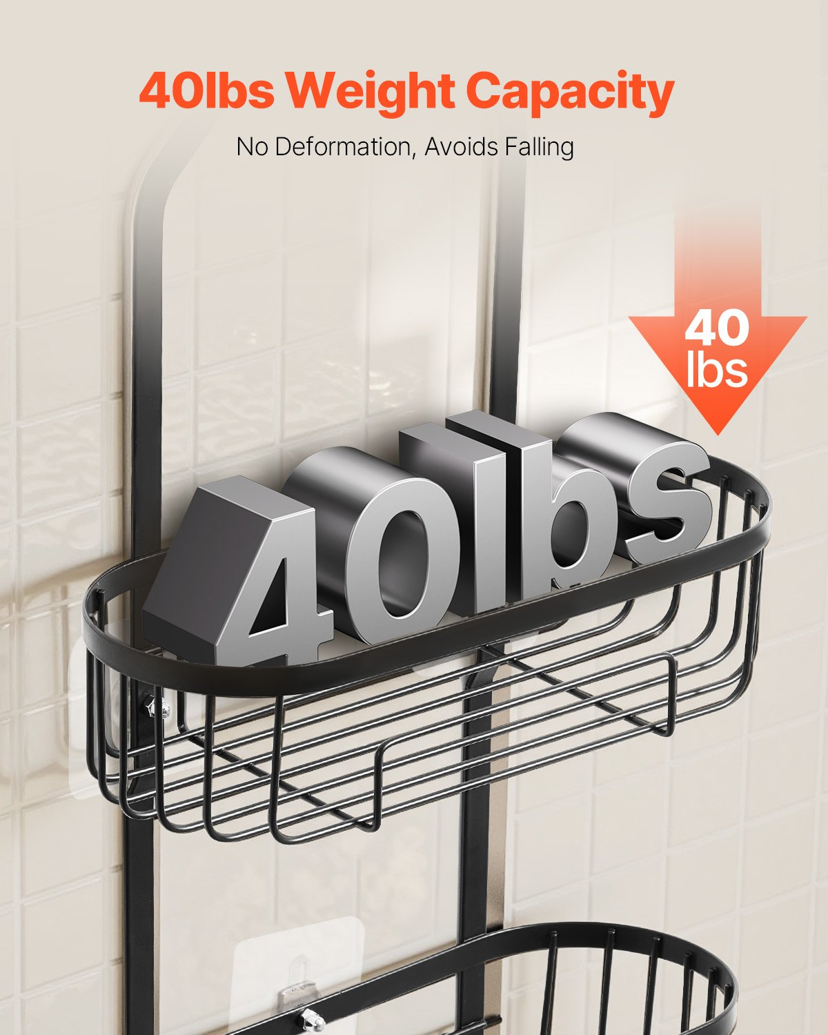 RainCaddy 3-Tier Hanging Shower Organizer – detail 1