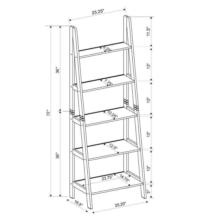 AcadiaLadder 5-Tier Bookshelf – detail 6