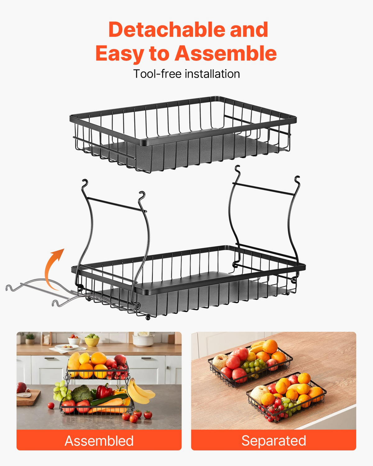 PeelPerch 2-Tier Countertop Fruit Basket – detail 1