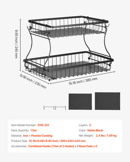 PeelPerch 2-Tier Countertop Fruit Basket – detail 5
