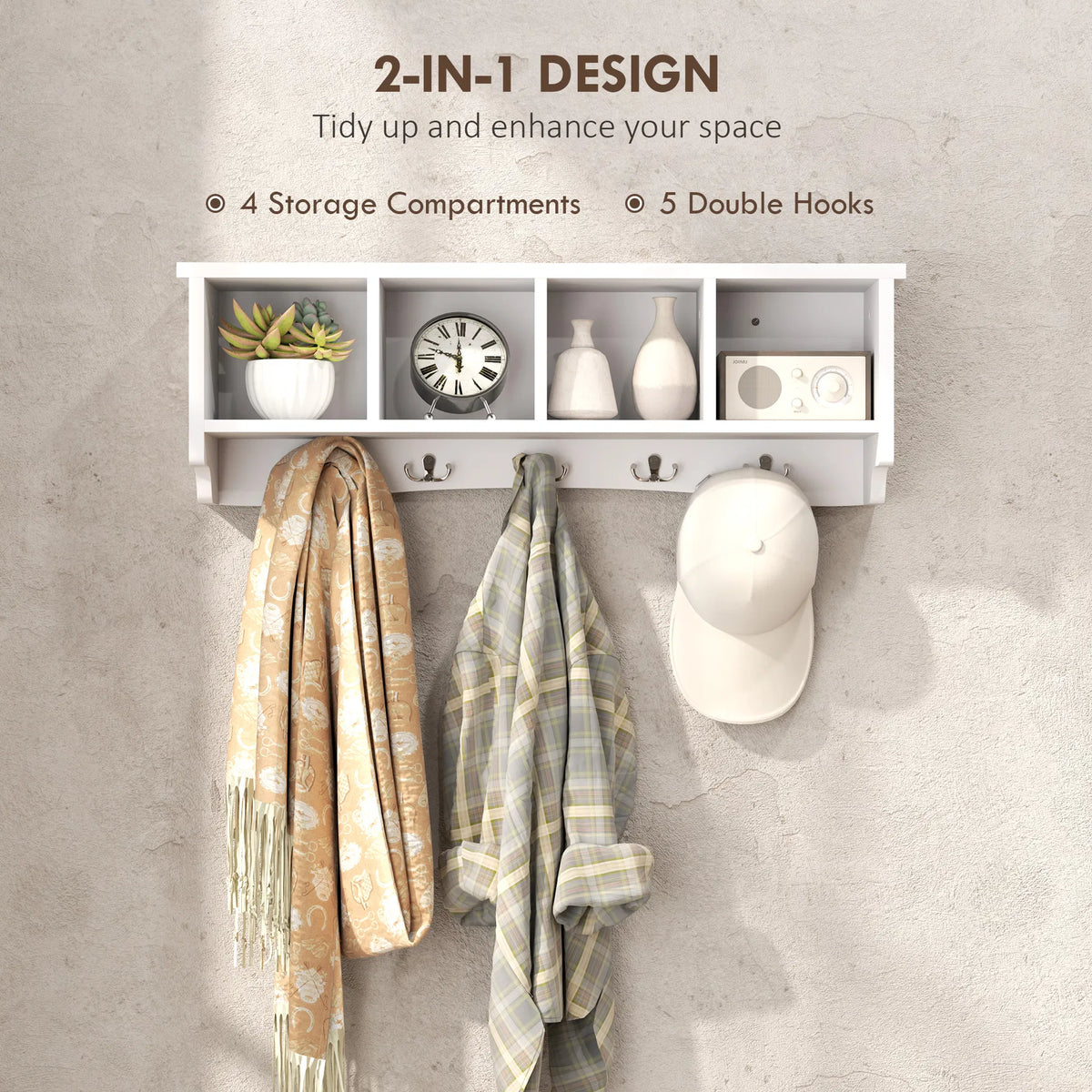 HookHaven Wall-Mounted Coat Rack – detail 1