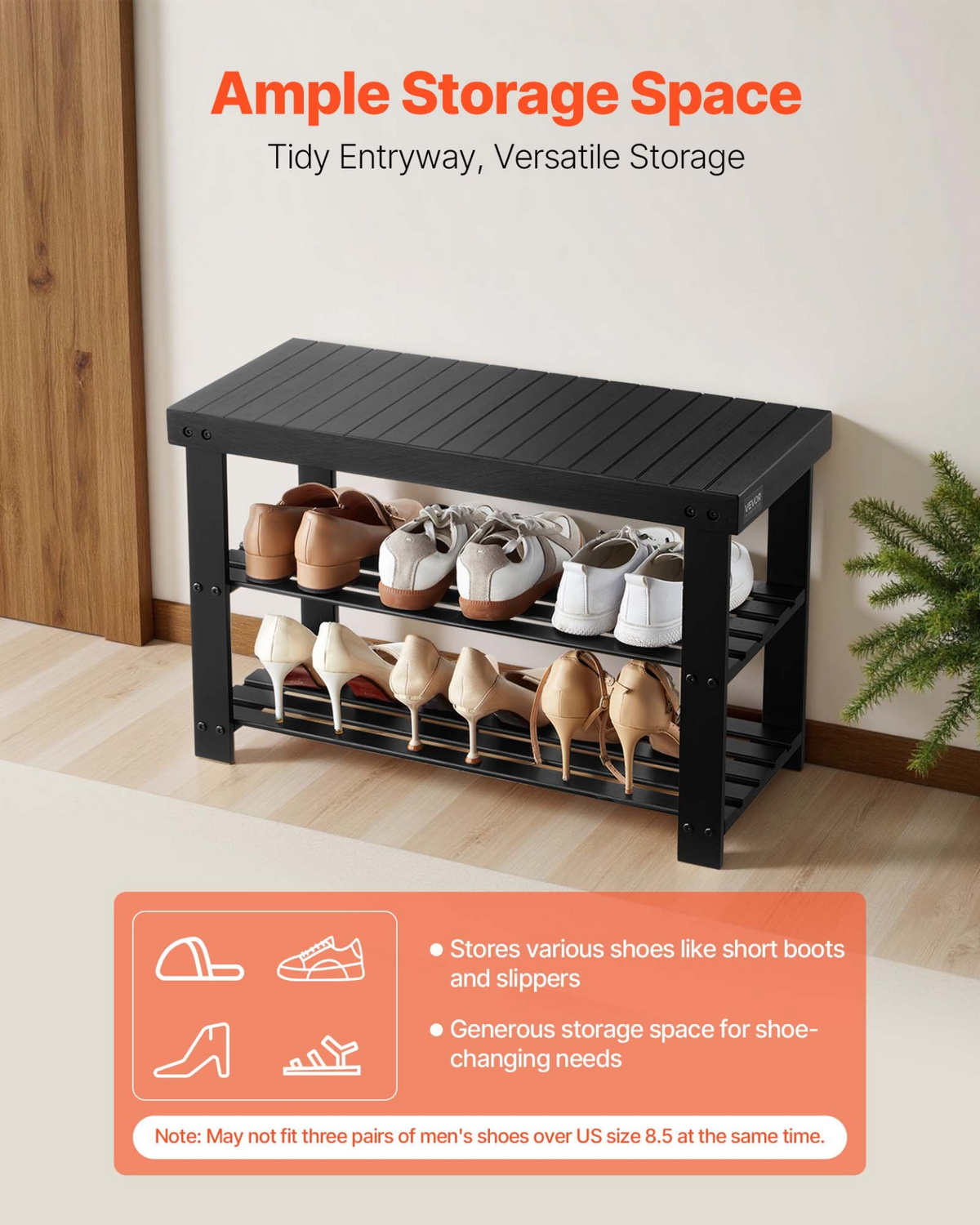 EntryBench 3-Tier Bamboo Shoe Rack – detail 1