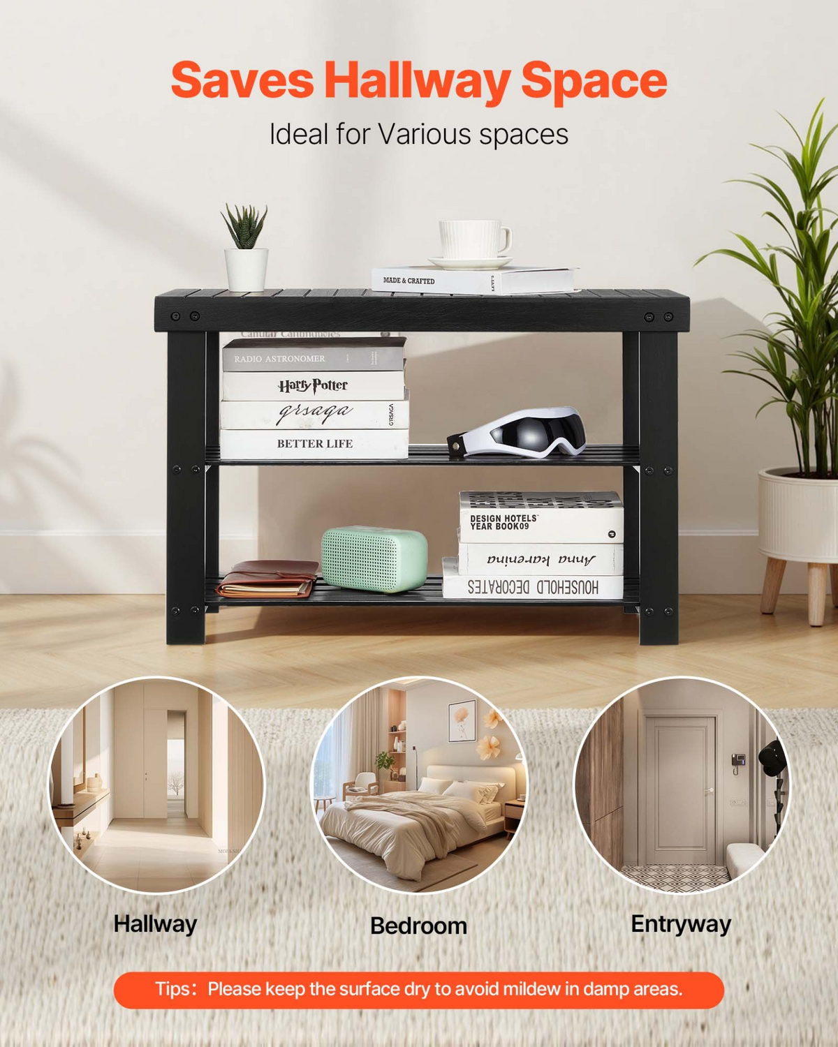 EntryBench 3-Tier Bamboo Shoe Rack – detail 4