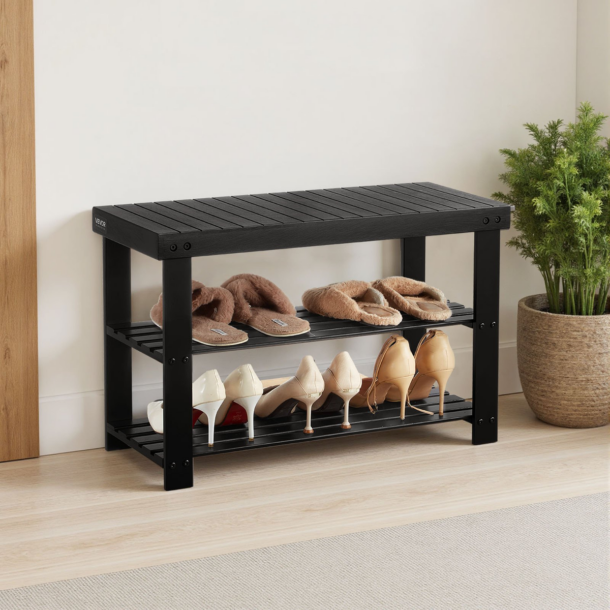 EntryBench 3-Tier Bamboo Shoe Rack