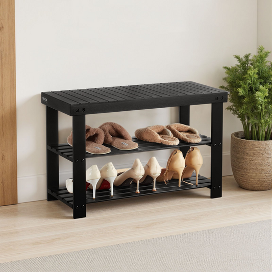 EntryBench 3-Tier Bamboo Shoe Rack