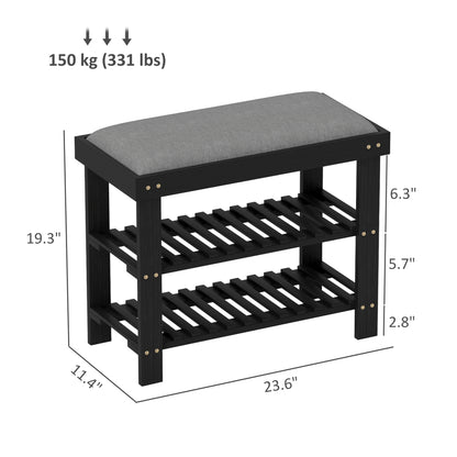 OakBench Bamboo Shoe Storage Bench – detail 3