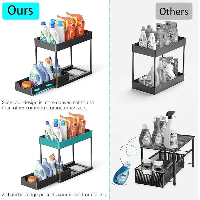 SlideKeep Sliding Under-Sink Organizer with Hooks
