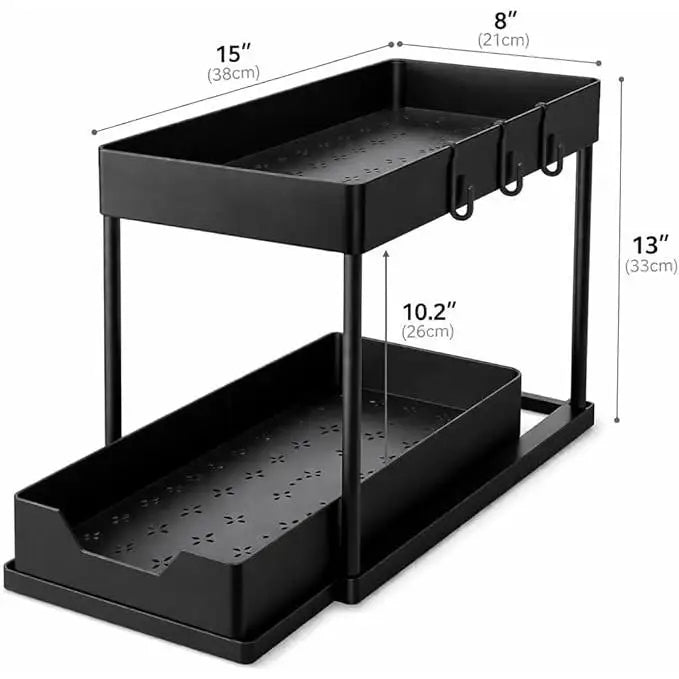 SlideKeep Sliding Under-Sink Organizer with Hooks