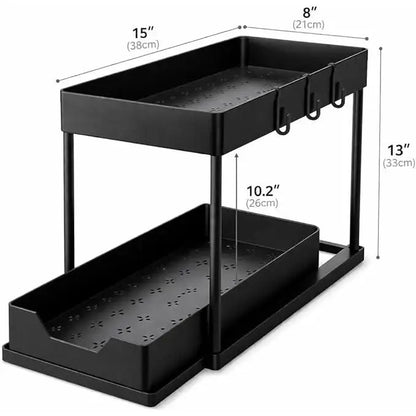 SlideKeep Sliding Under-Sink Organizer with Hooks