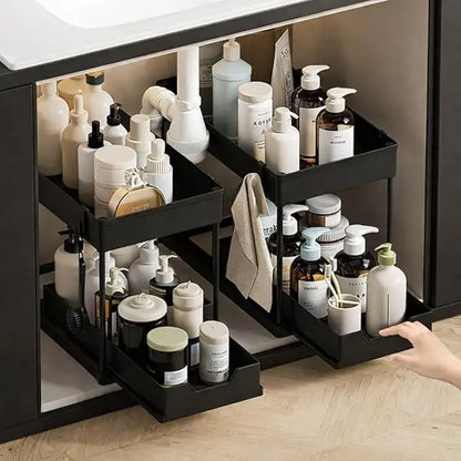 SlideKeep Sliding Under-Sink Organizer with Hooks