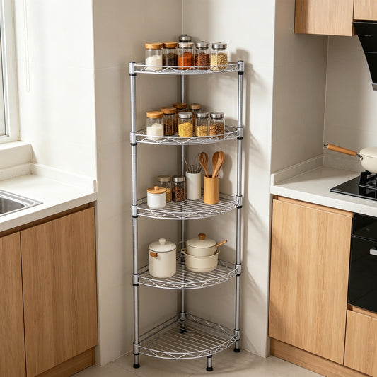 IronTier 4-Tier Corner Wire Shelving Rack