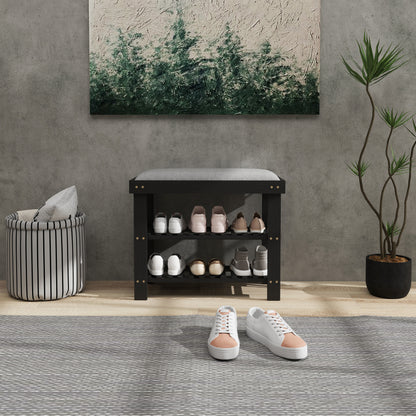 OakBench Bamboo Shoe Storage Bench – detail 2