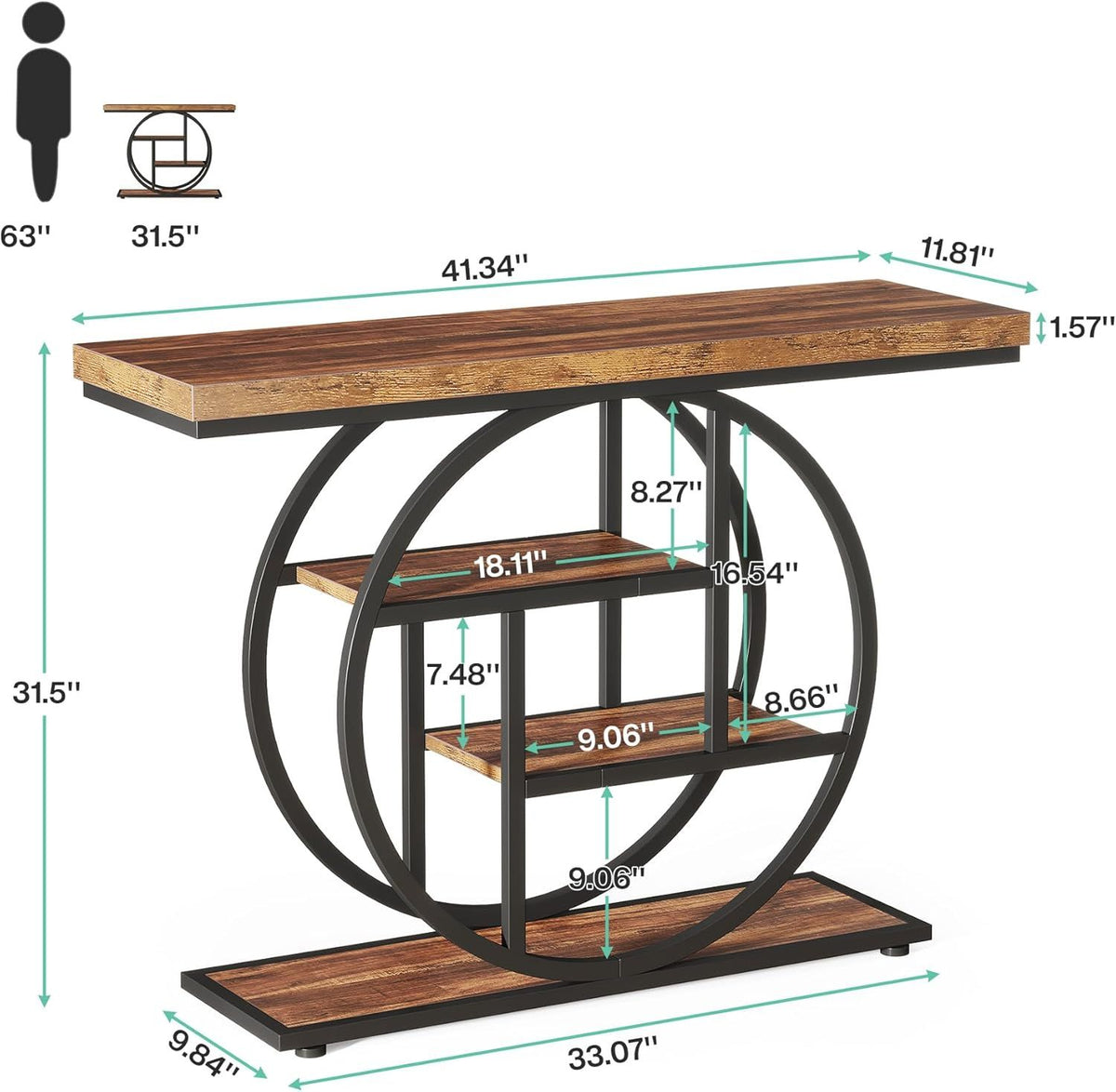 RoundFrame Rustic Console Table – detail 4