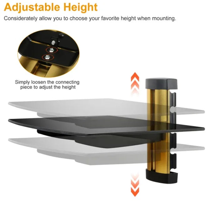 GoldPole Glass Floating Wall Shelf – detail 2