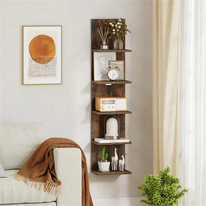 GrainStep 5-Tier Wall Mounted Corner Shelf – detail 2