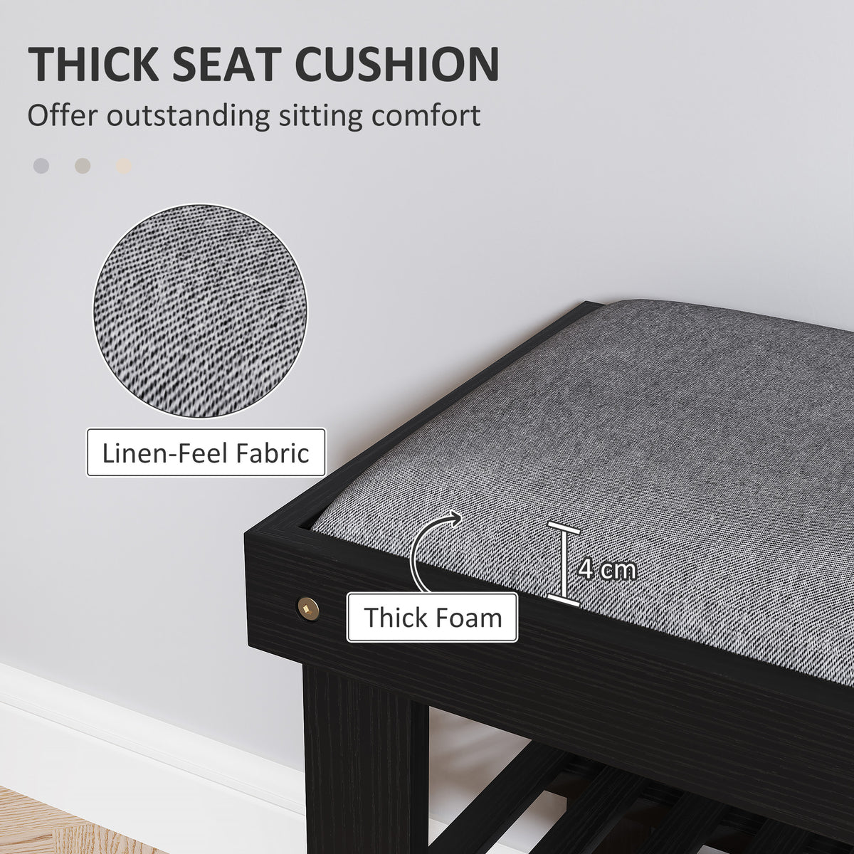 OakBench Bamboo Shoe Storage Bench – detail 5