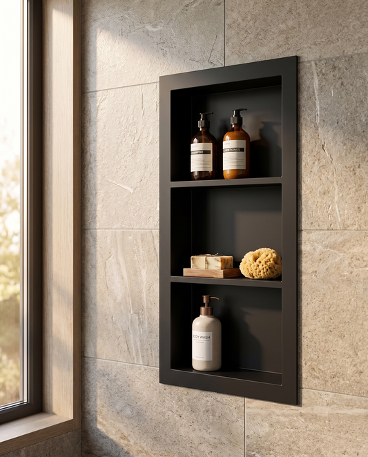 NicheTrio Recessed Shower Shelf Set