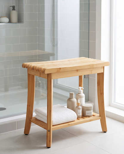 BambooRest Waterproof Shower Bench