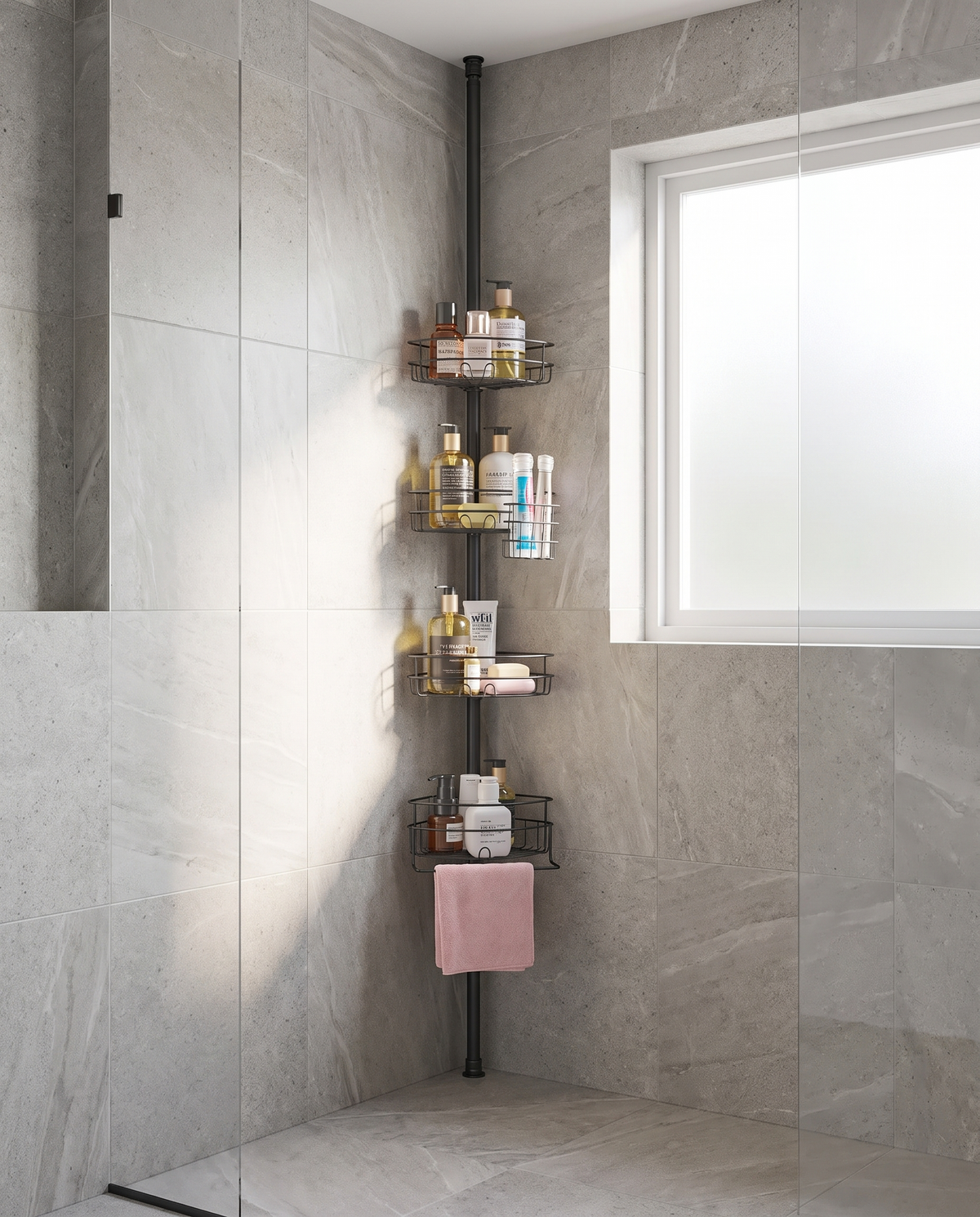 SpanCaddy Adjustable Corner Shower Caddy